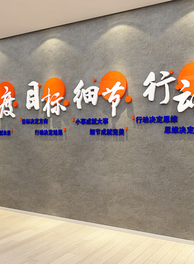 公司形象企业文化墙面装饰会议办公室背景布置团队激励志标语贴纸
