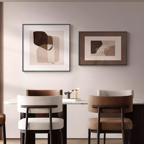 现代简约餐厅装饰画轻奢高级感客厅壁画抽象意式极简卧室床头挂画