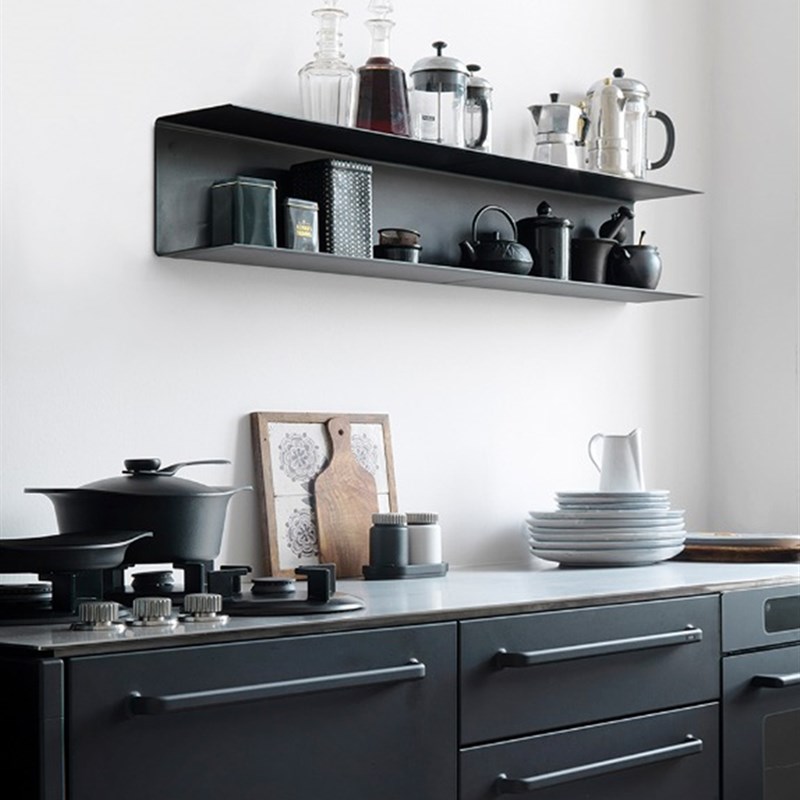 现代简约厨房隔板墙上置物架铁艺壁挂书架餐厅杯架调味收纳架层架