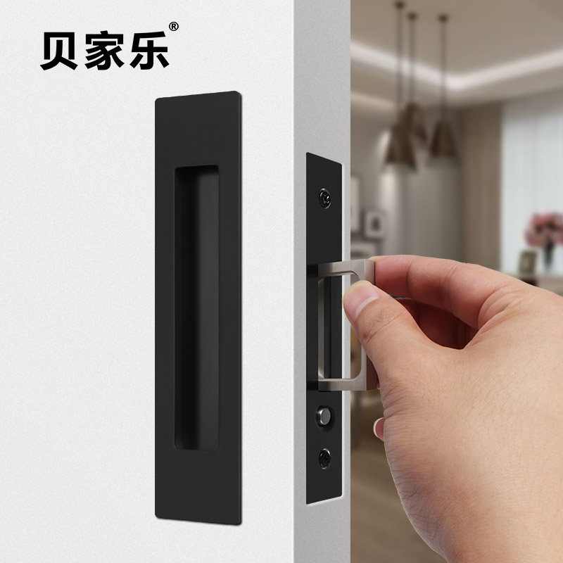 口袋门暗拉手按弹拉手专用口袋门拉手口袋门推拉门锁暗藏拉手扣手