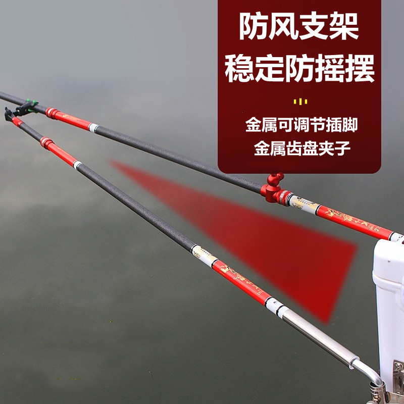炮台防风支架碳素大物杆防风架杆超硬防摇摆钓鱼架杆支架防风配件