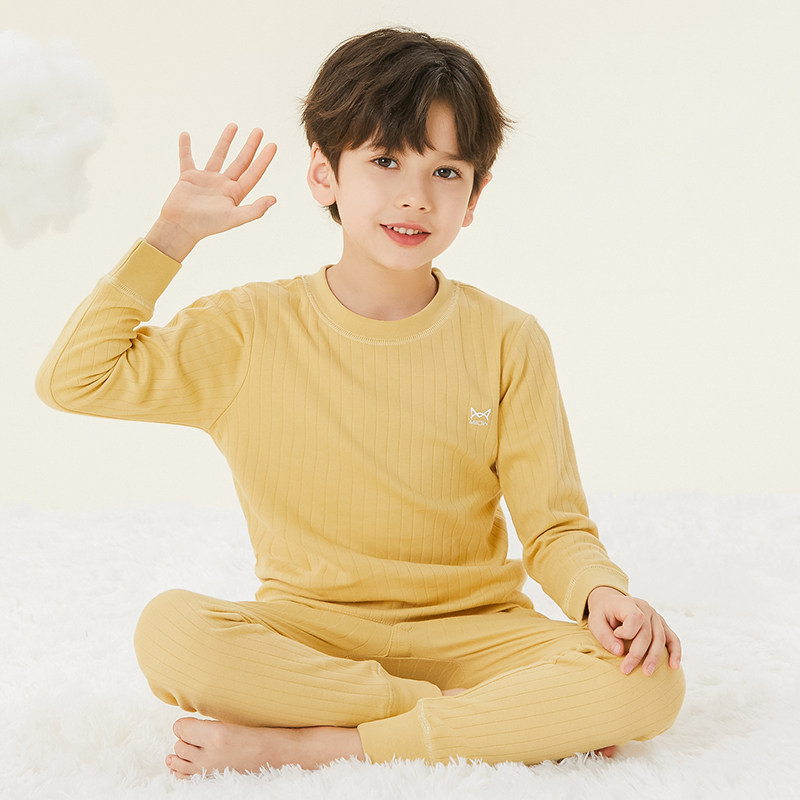 速发儿童内衣纯棉套装春男童中大童秋衣秋裤男孩全棉打底棉毛衫冬