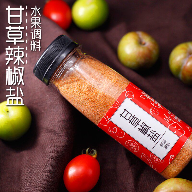 速发辣椒盐水果酸嘢调味料广西钦州特产甘草盐 辣椒味 椒盐 酸梅