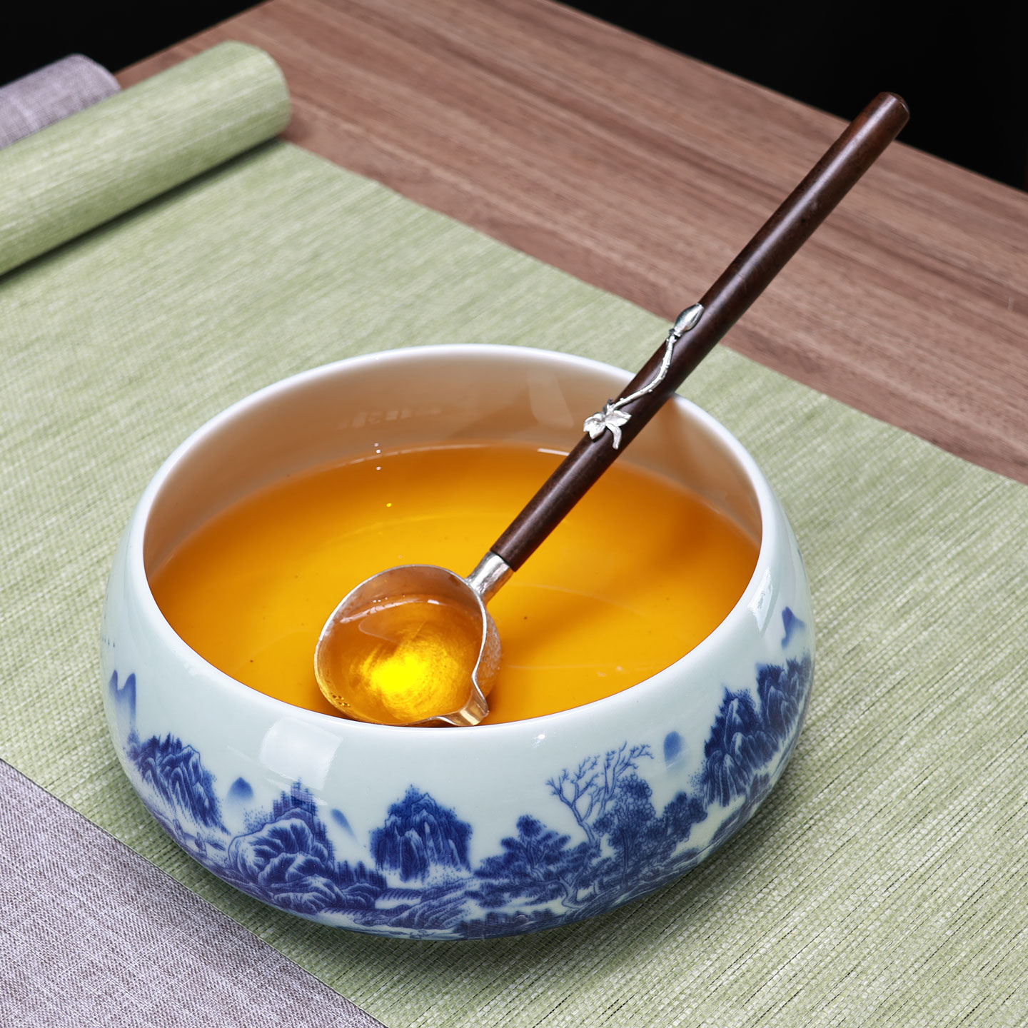 速发长柄侧把分茶勺舀茶勺茶汤勺子锡材质功夫茶具配件茶艺茶道