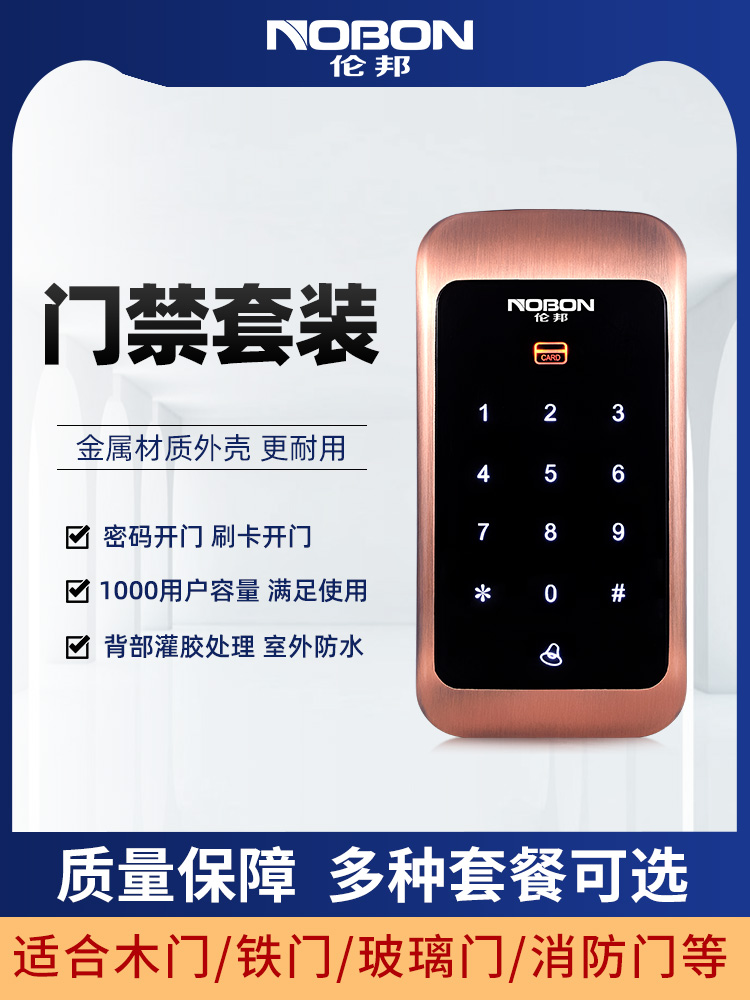 金属门禁机触摸密码IC一体机室外防水门禁系统磁力锁ID电子门禁锁