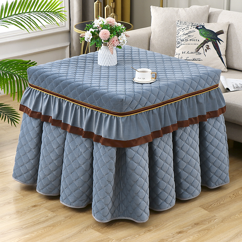 正方形麻将桌烤火罩新款加绒加厚四方桌茶几电暖炉罩套家用长方形