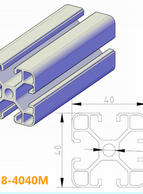 米思米HFSB8/HFSL8/HFSLB8/KCAF8/KEFS8 8系列铝型材边长40mm/1列