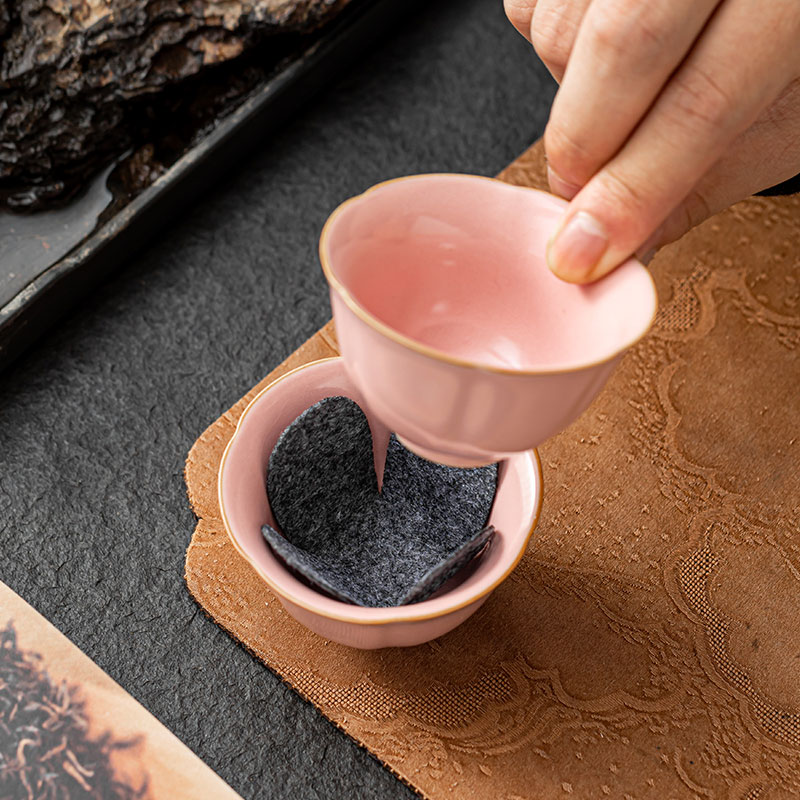 速发哲明主人杯杯隔隔品杯的垫子摞茶杯垫防滑毛毡垫功夫茶具配件