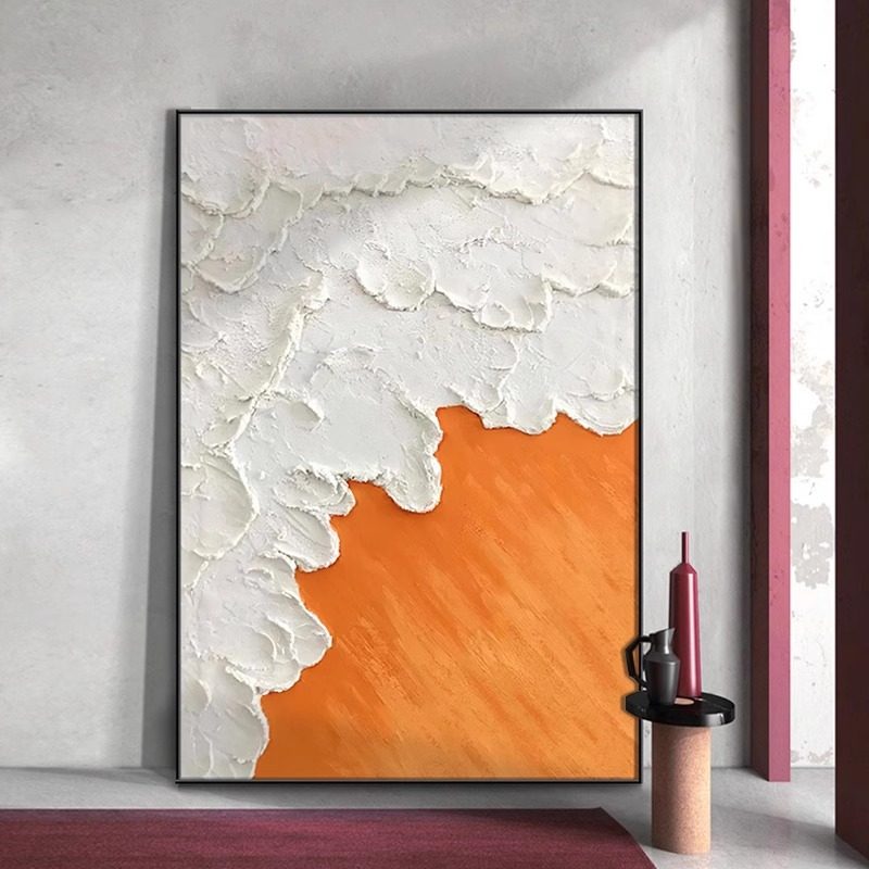 肌理客厅装饰画高级感落地画简约抽象沙发背景墙画北欧风玄关挂画