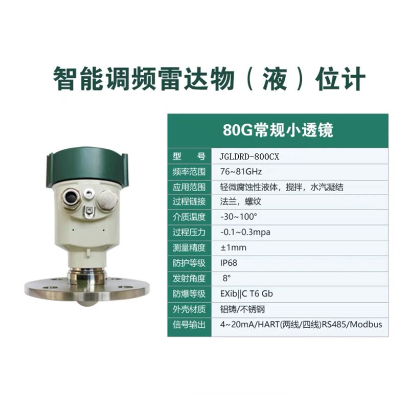80G智能高频雷达物位计水位流量计 导波防腐防爆河道水利料位计