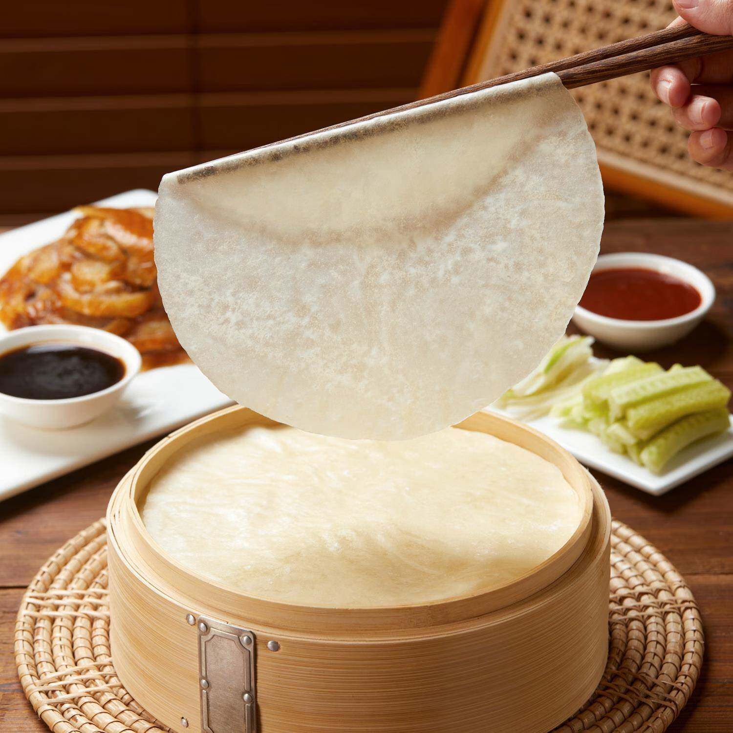 京酱肉丝卷饼粮觅北京烤鸭饼皮筋饼皮卷饼春卷皮早餐半成品春饼
