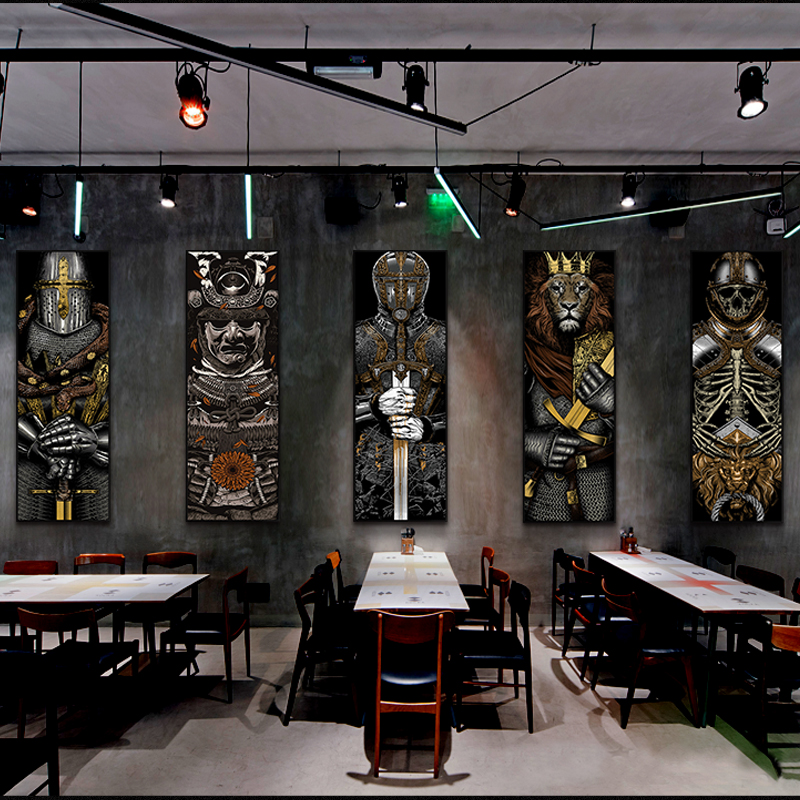 工业风格咖啡厅酒吧挂画餐厅装饰画ktv个性台球室纹身店网吧墙画图片