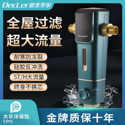 德奎里尔高端自动刮洗前置过滤器全屋自来水大流量全铜家用过滤