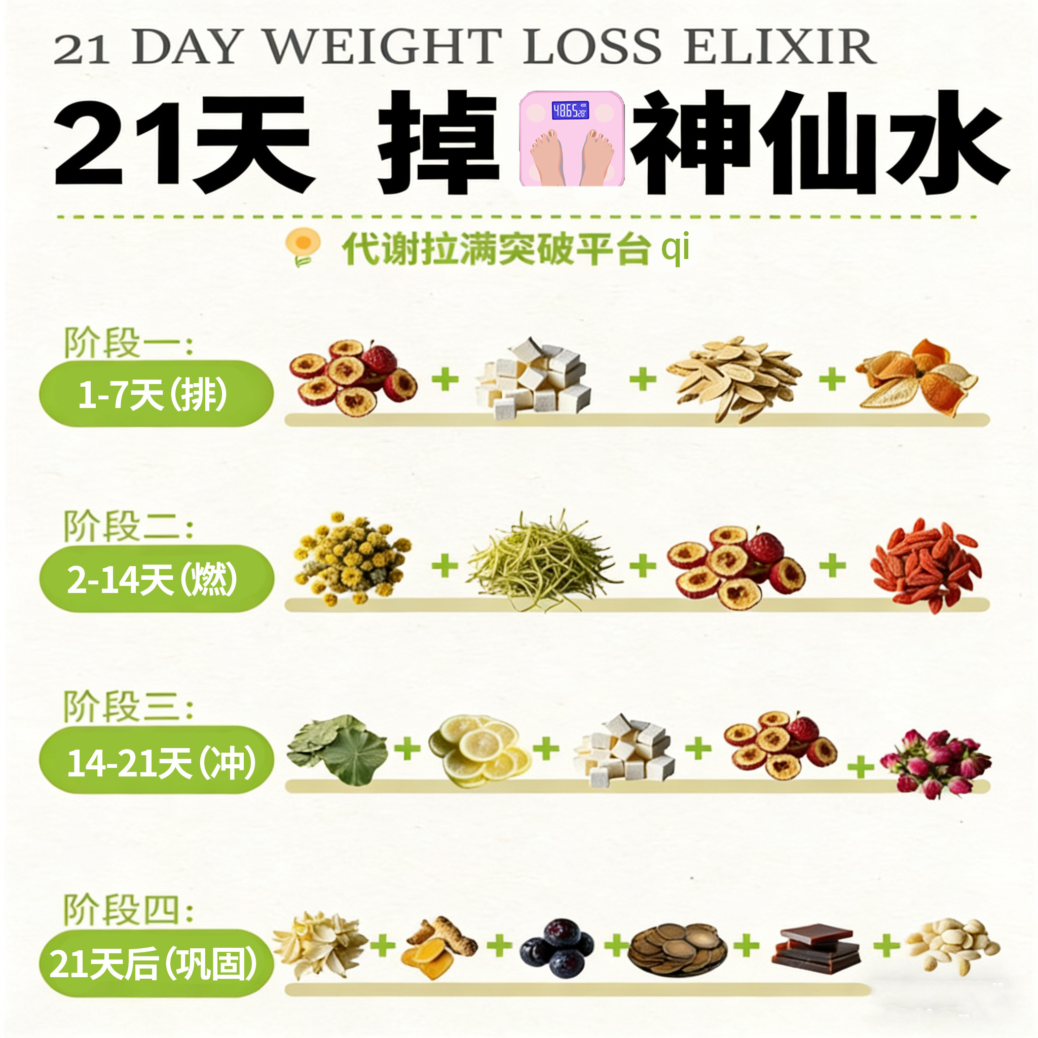 荷叶陈皮山楂茶21天四阶段荷叶山楂陈皮茯苓薏米祛宿便湿气身材
