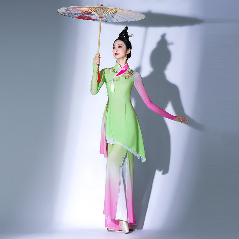 速发咏春舞蹈服采茶姑娘淡妆浓抹总舞蹈服装女飘逸胶州秧歌群舞