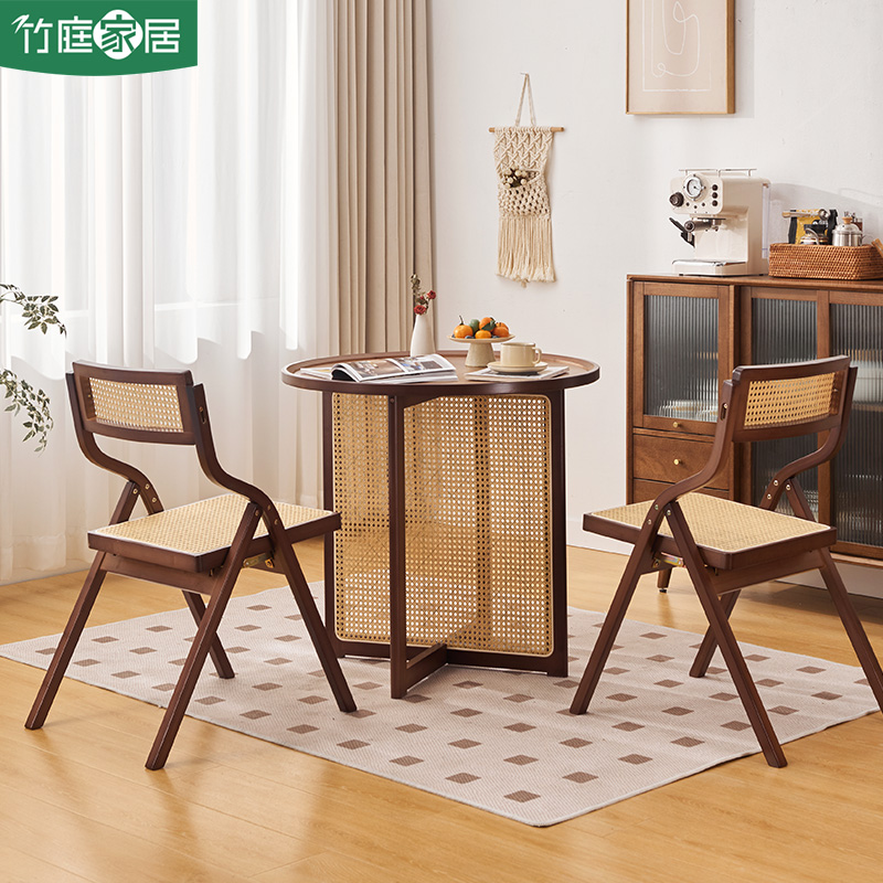 茶几客厅家用2024新款茶桌小户型圆形茶台小桌子阳台喝茶桌椅组合