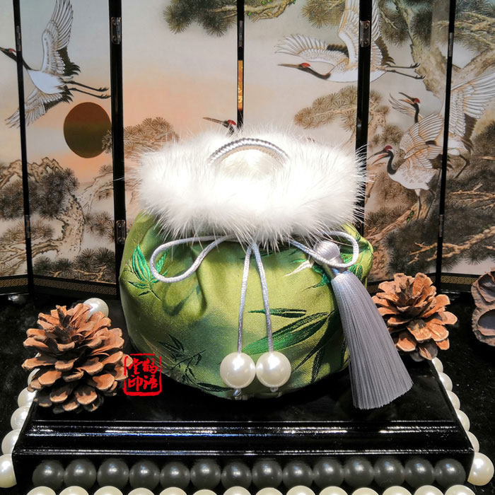 速发鹤语堂宫廷古风汤婆子布套 锦缎布绒 手炉套有凤来栖新品包邮