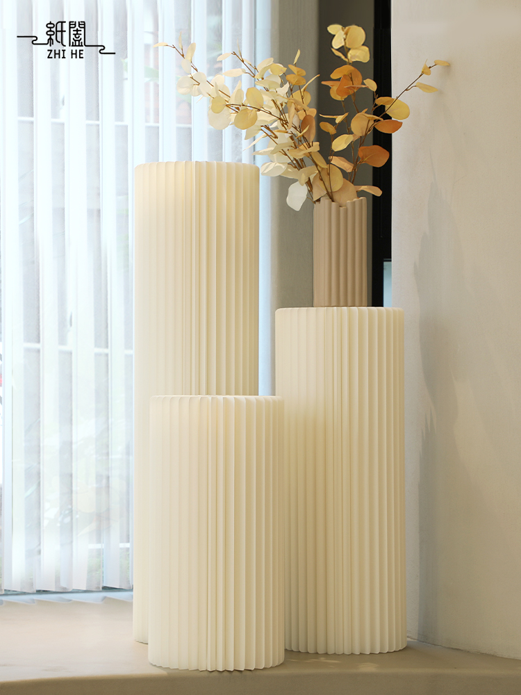 风琴式摆件展示台婚礼道具中岛圆柱装饰品商品货架陈列商场展示架