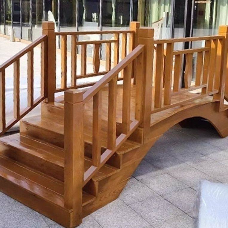 防腐木碳化实木小桥花园造景拱桥庭院民宿小木桥婚庆小桥户外木桥