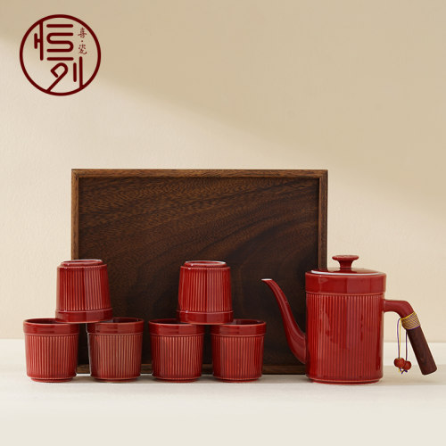 速发恒列结婚改口敬茶杯红色茶壶茶杯家用功夫茶具套装新婚礼物送