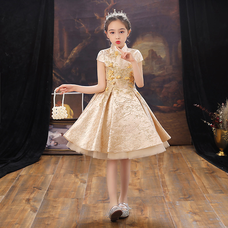 儿童礼服公主裙生日走秀高端小女孩花童主持人钢琴演出服演奏夏季