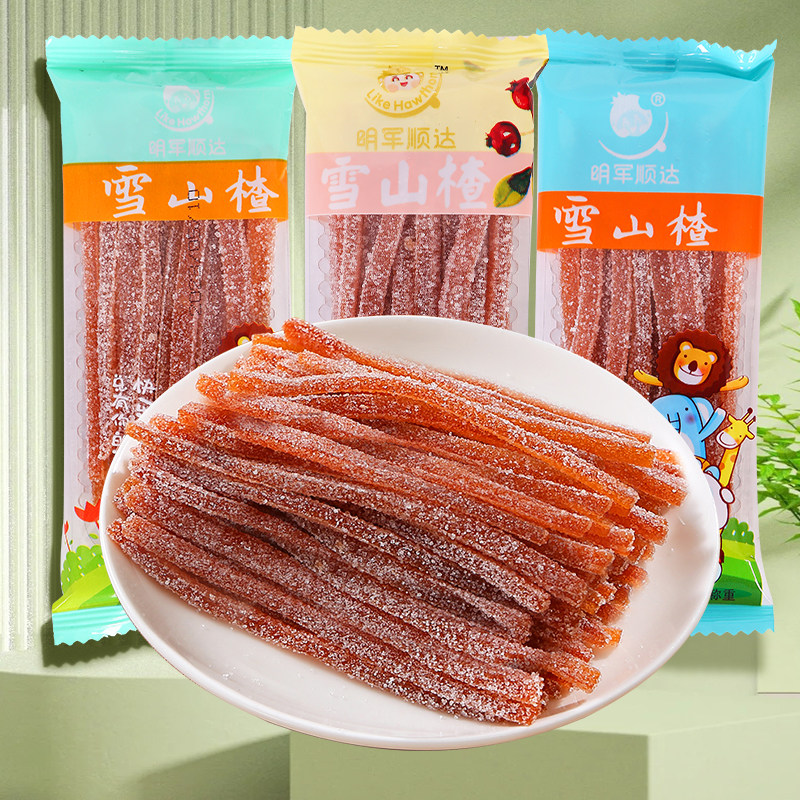 雪花山楂条山楂丝500g果脯蜜饯果干果丹皮宿舍休闲小包装零食整箱