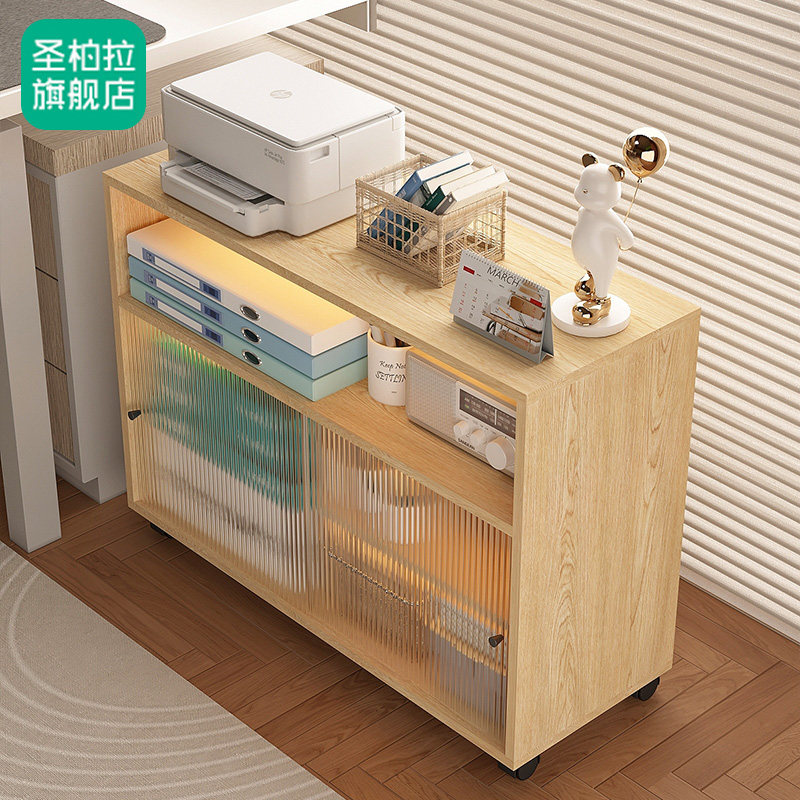 办公桌边柜侧柜桌下收纳柜小书桌可移动小推车置物架简易书架矮柜
