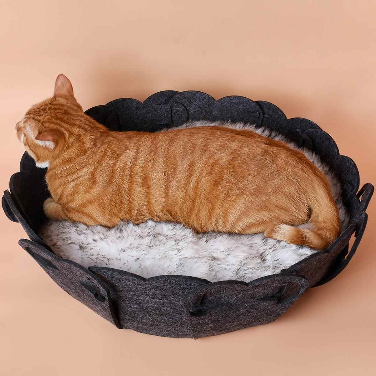 猫咪秋冬季保暖花瓣猫窝毛毡四季保暖狗窝泰迪垫子宠物窝用品