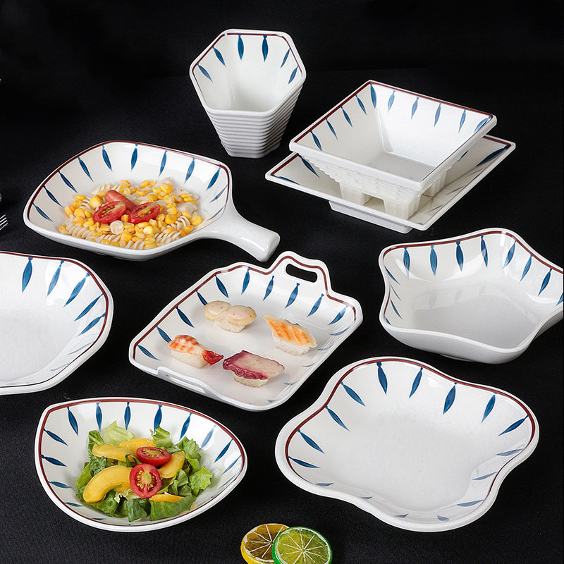 速发祥源美密胺餐具盘子商用仿瓷塑料餐厅饭店凉菜盘火锅菜盘餐盘