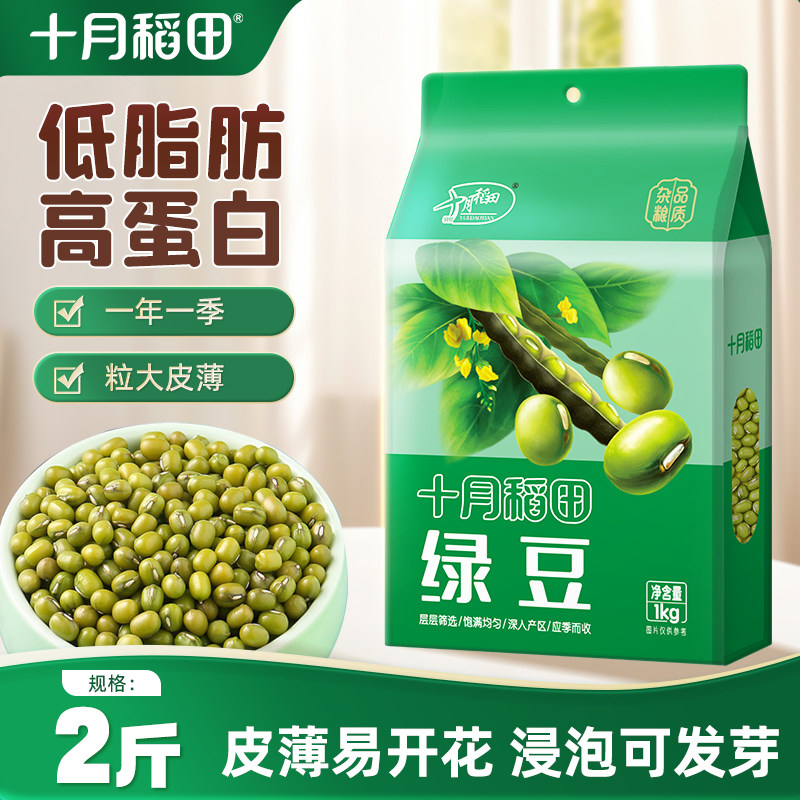 绿豆1kg 东北辽宁产易煮出沙 粗粮绿豆原料
