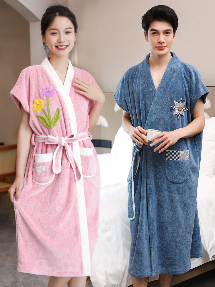浴袍男女情侣四季通用可穿浴巾裹巾大人吸水2025新款高级家用男款