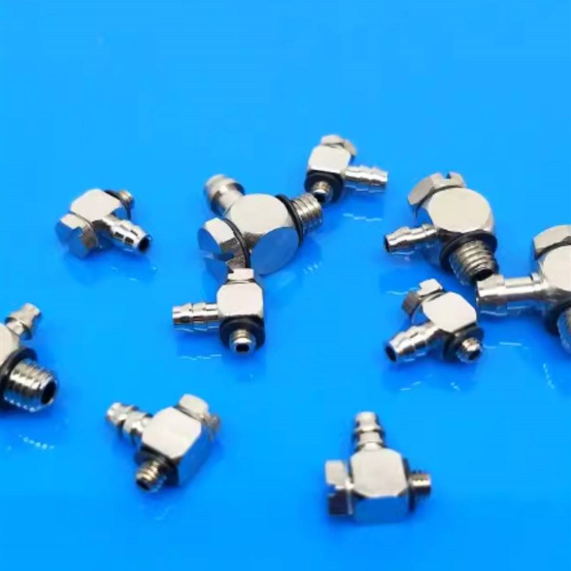 SMC型金属微型宝塔接头倒钩式气嘴弯头M-3ALU-2/3/4 MR-5ALU-3/4/