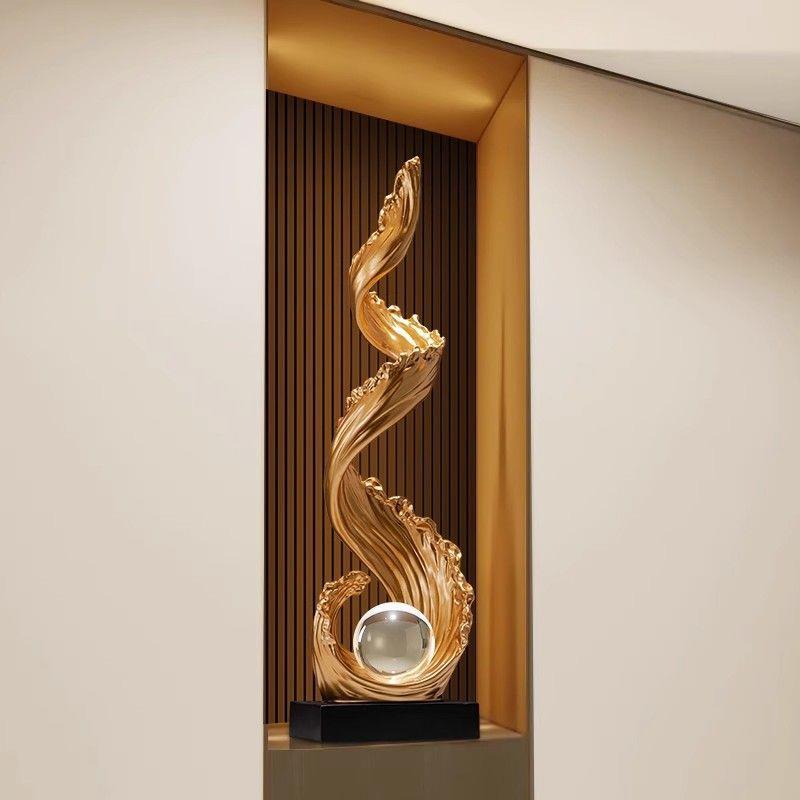 风生水起入户入门玄关艺术装饰摆件轻奢高档客厅电视柜高级感竖高