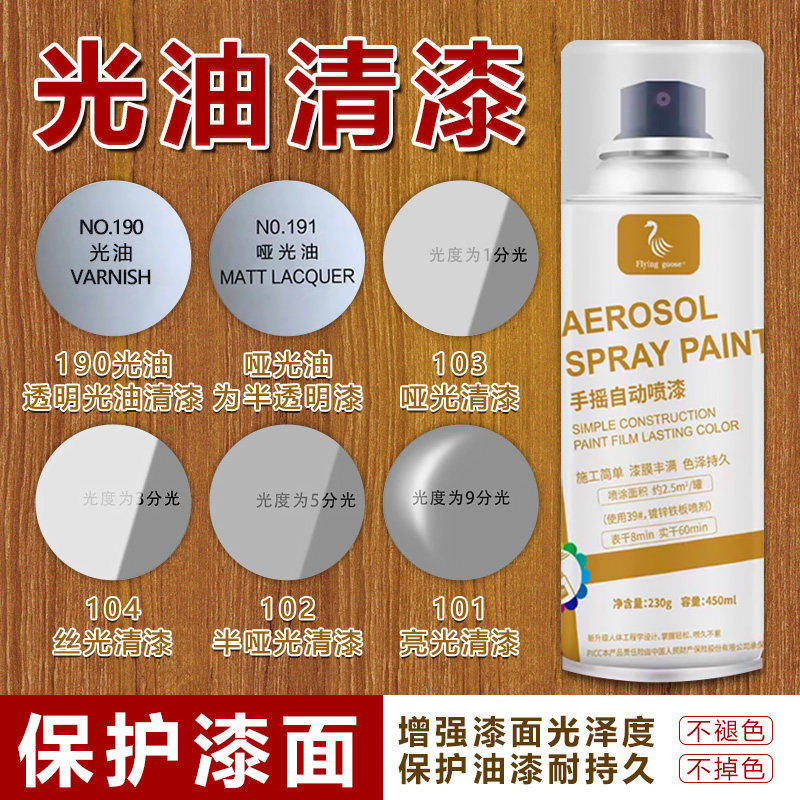 速发光油清漆手摇喷漆半哑光透明丝光反光磨砂黄油防锈防腐防霉亮