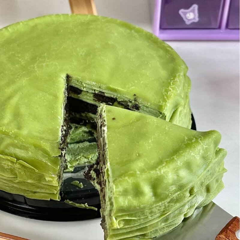 抹茶千层蛋糕奥碎千层蛋糕榴莲动物奶油下午茶甜点西式糕点抹茶蛋