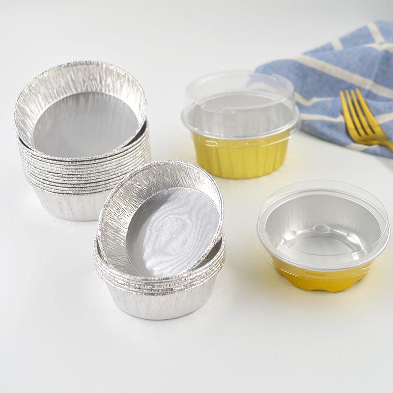 烘焙包装法式乳酪月饼内托盒铝箔碗糕点内托带盖锡纸杯烘焙模具