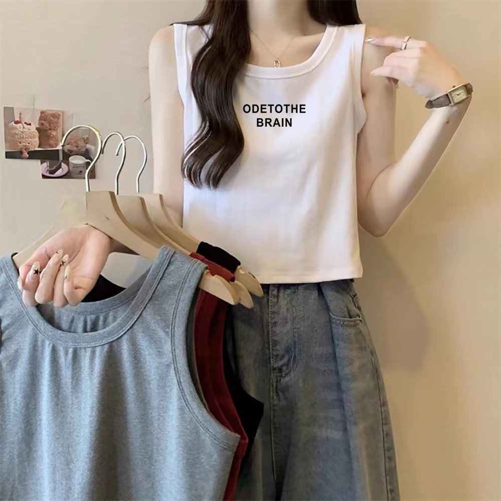 速发纯棉宽松吊带背心女夏季新款美式外穿内搭遮肚打底白色无袖上