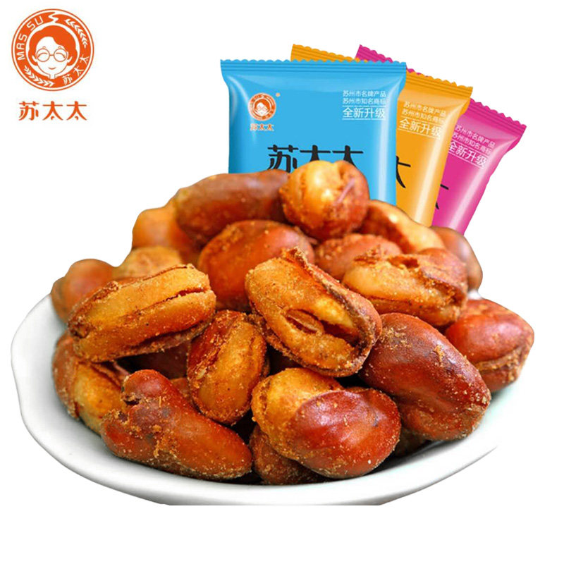 苏太太蚕豆零食500g多口味小包装香辣蟹黄味兰花豆麻辣蚕豆零食