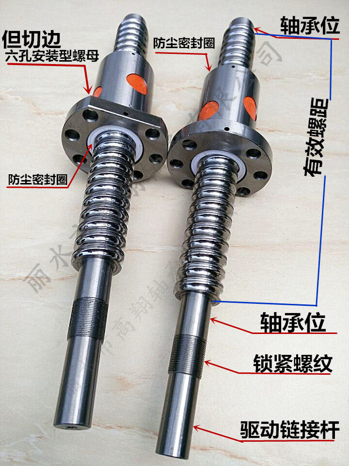 速发滚珠丝杆单切边轧制研磨丝杆轴杆直线滚珠轴承螺母套装全套光