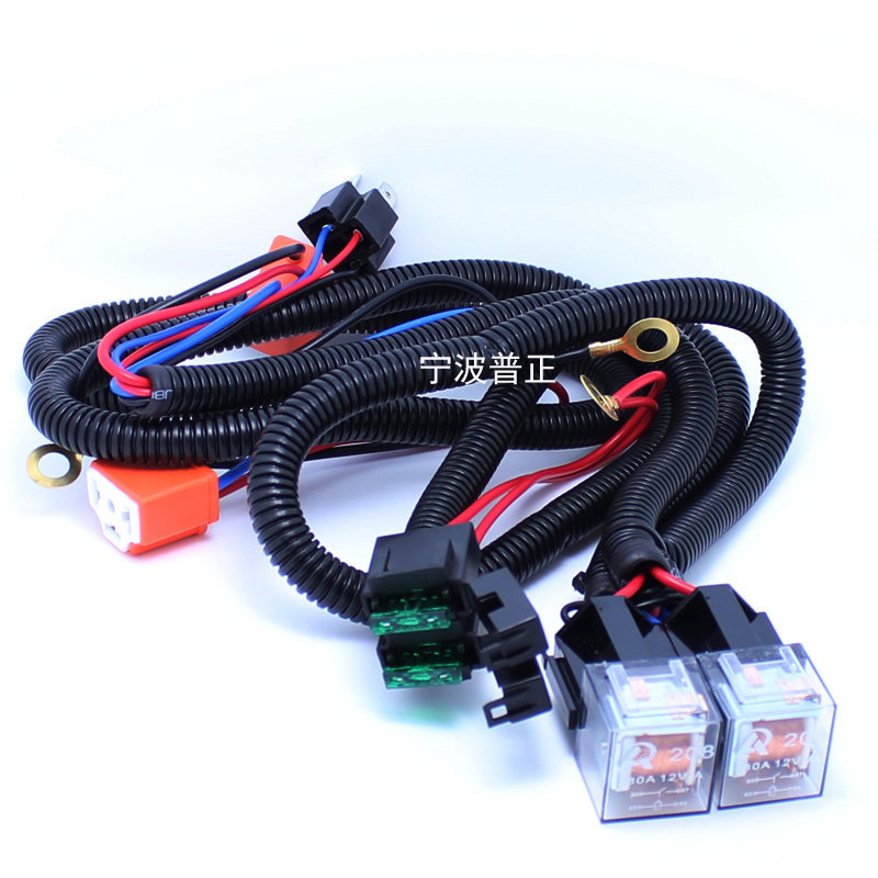 速发汽车H4大灯增亮器 改装增光器 纯铜线 双保险 带继电器12V
