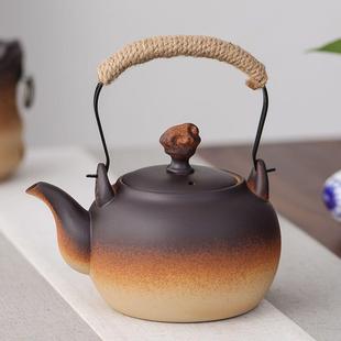 围炉煮茶提梁壶家用陶瓷煮茶壶耐高温户外侧把壶电陶炉明火烧水壶