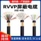 国标RVVP屏蔽信号线20芯~40芯多芯控制电缆纯铜屏蔽电缆线护套线