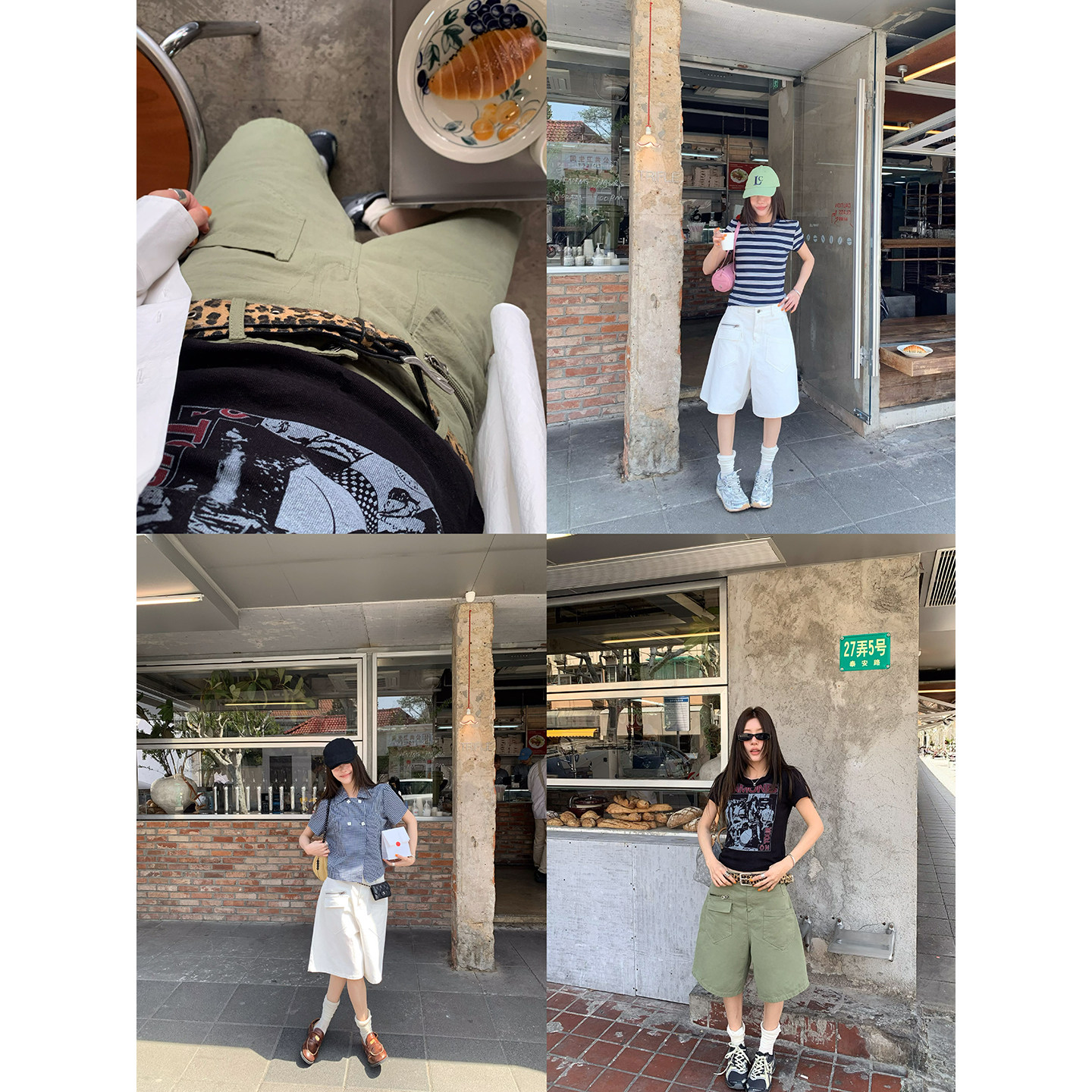 牙套大汪【加州Palm】多口袋低腰工装显瘦宽松百搭五分阔腿中裤