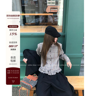 娃娃百搭领口袋花边衬衫 牙套大汪 设计款 太乖啦 谬谬生