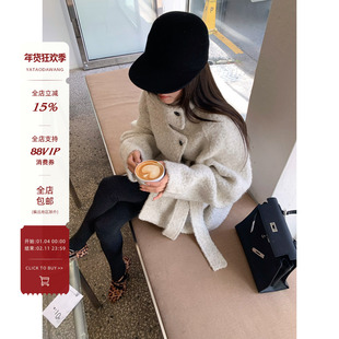 牙套大汪【时装周主理人】Le*re林肯长羊毛廓形宽袖口单面大衣