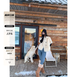 牙套大汪【雪顶托卡】意大利托斯卡纳皮毛一体皮草外套女冬季短款