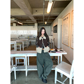 牙套大汪10 设计感拼接皮毛一体环葆皮草马甲 巧克力糕 20点