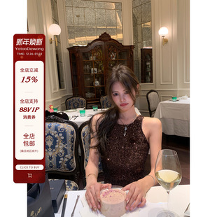 吊带设计修身 闪闪嗲妹新年限定款 亮片背心 许你耀眼 牙套大汪