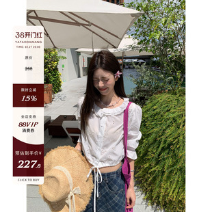 【初春小花】2026来春新款定制刺绣镂空短衬衫上衣