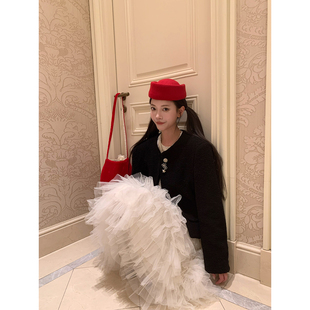 系带前短后长礼服感蓬蓬网纱裙 重工限定款 牙套大汪 芭蕾甜梦